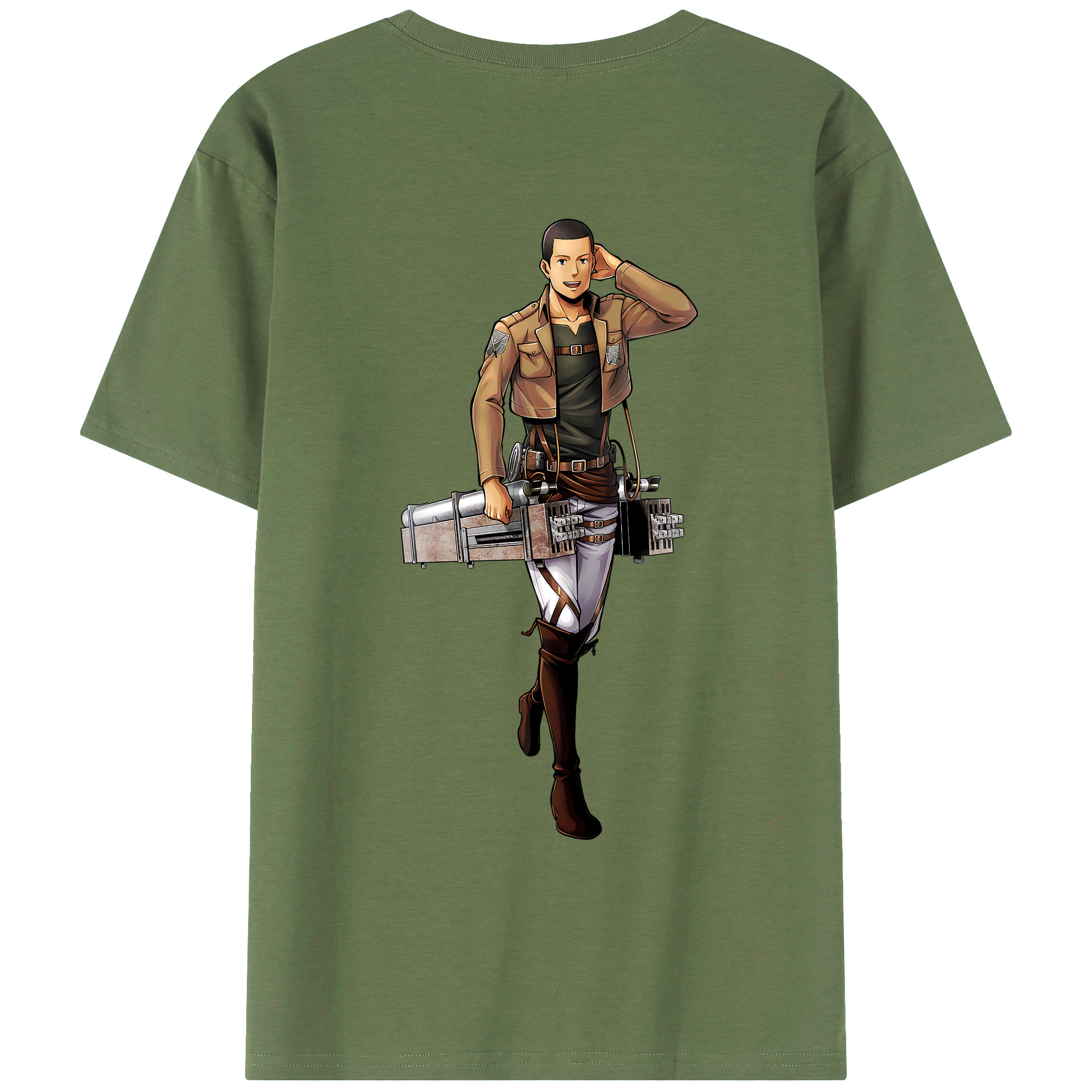 （画像用） 進撃の巨人 Attack on Titan 綿100％ メンズ半袖Tシャツ（バックプリント） 通気性